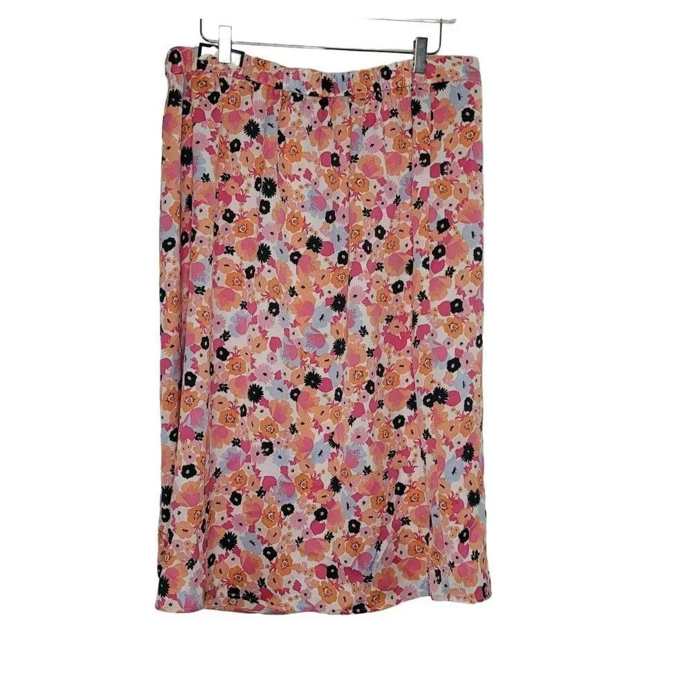 Charter Club XL Pull On Floral Skirt Elastic Waist Multicolor_4